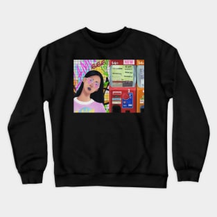 Retro girl Japan aesthetic Crewneck Sweatshirt